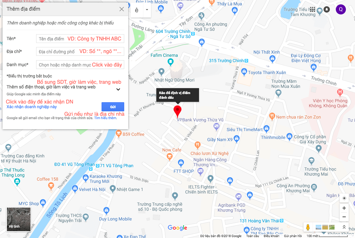 Thêm địa điểm ở google maps