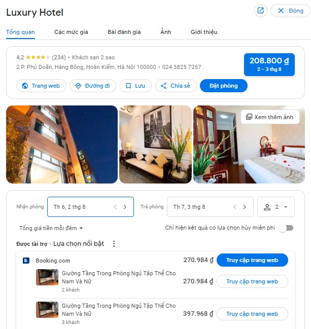 liên kết google map với booking